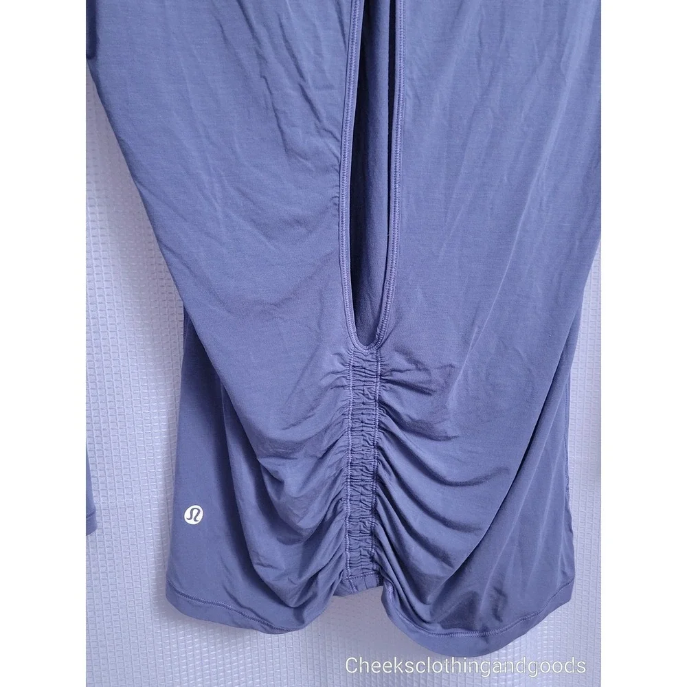 Lululemon 4 Deep Stretch Long Sleeve Cinch Open Back Lilac Stone W3BNNS